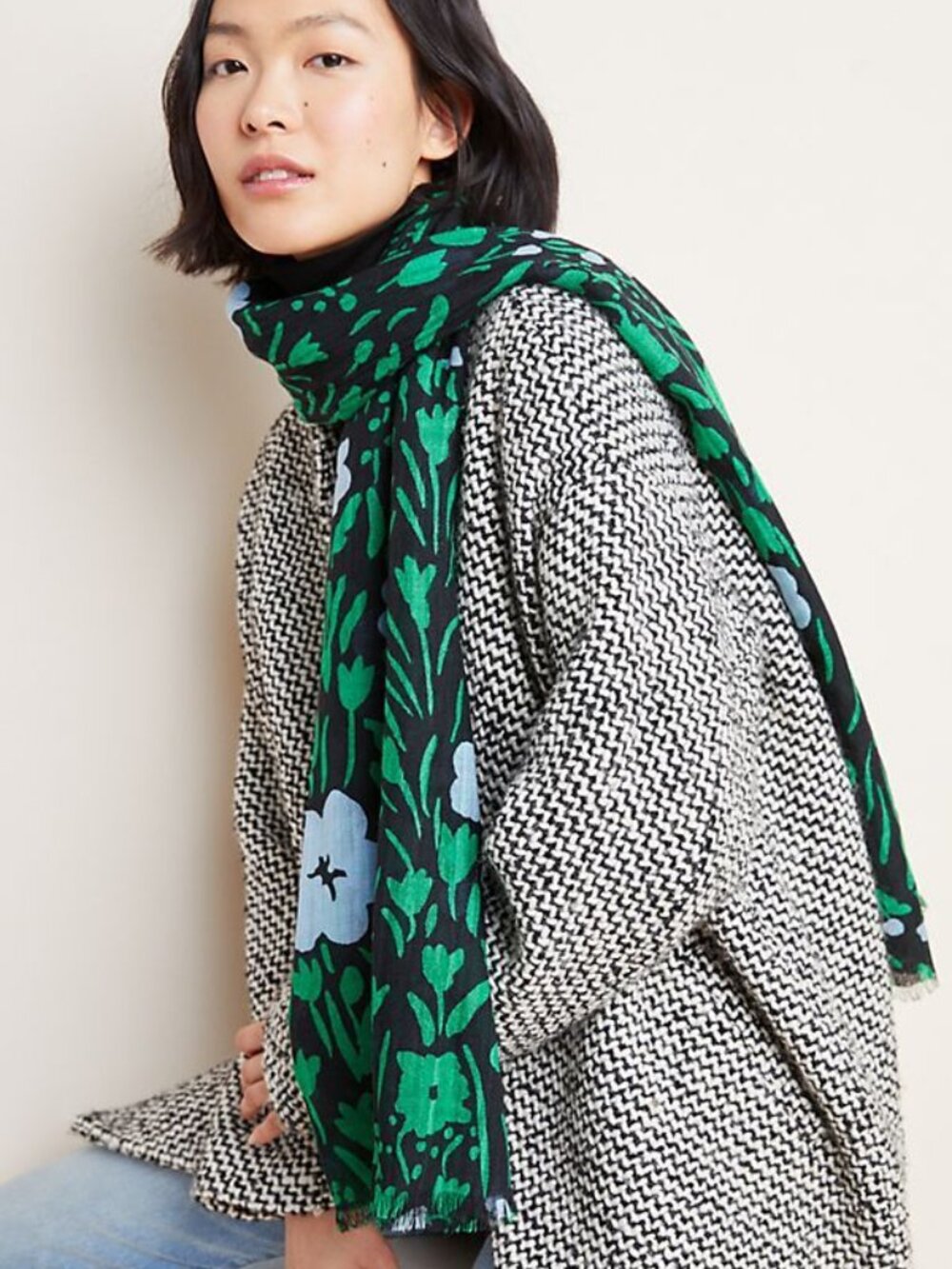 NWOT Marimekko Wool Fiore Scarf Iso Pikkulempi Finland Design - Picture 3 of 15